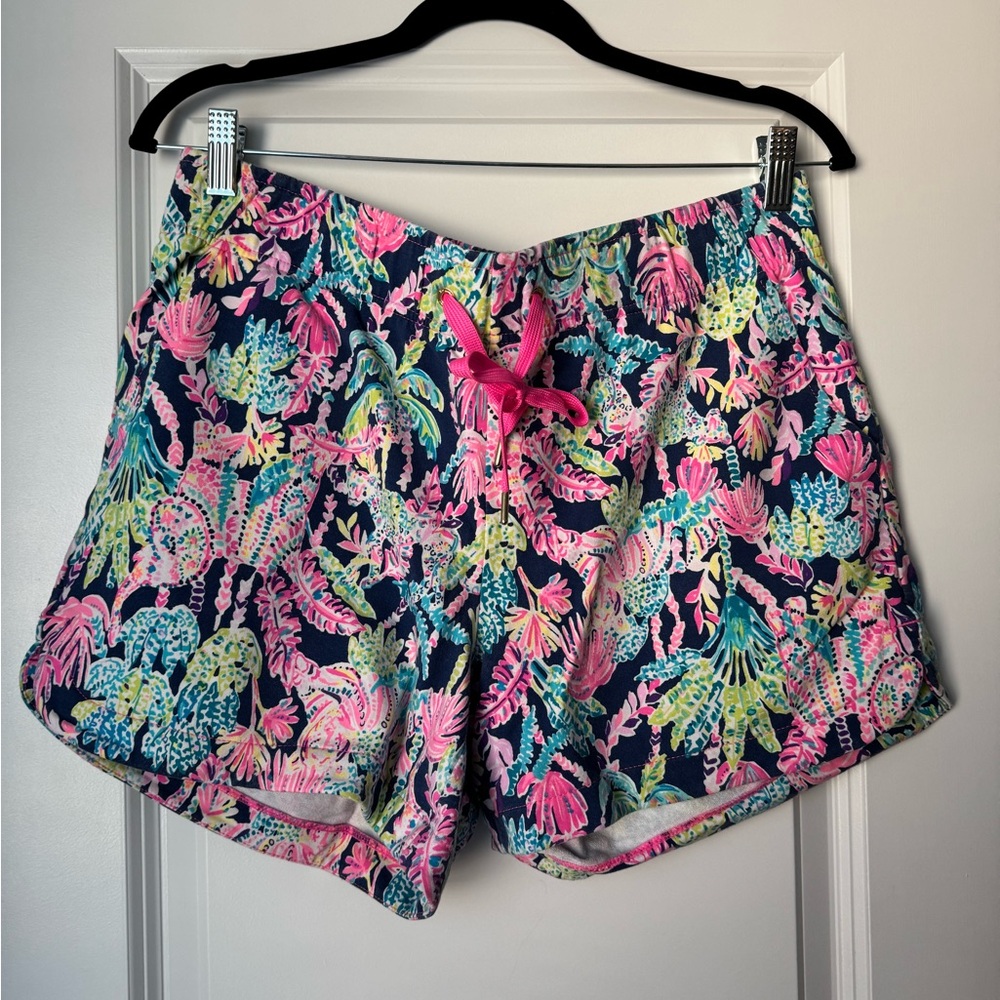 Lilly Pulitzer Pink and Blue Tropical Print Shorts